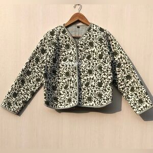 Handmade Block Print Cotton Quilted Jacket